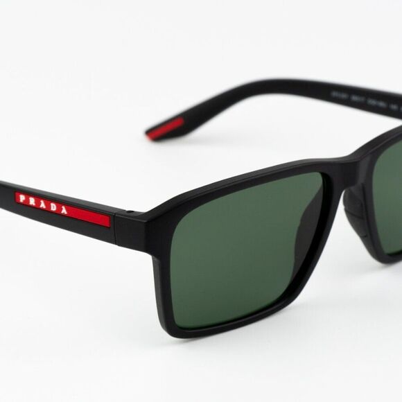 NEW Prada Linea Rossa PS05YS DG006U Black Rubber Tuning Green Rectangle Unisex - Picture 6 of 9